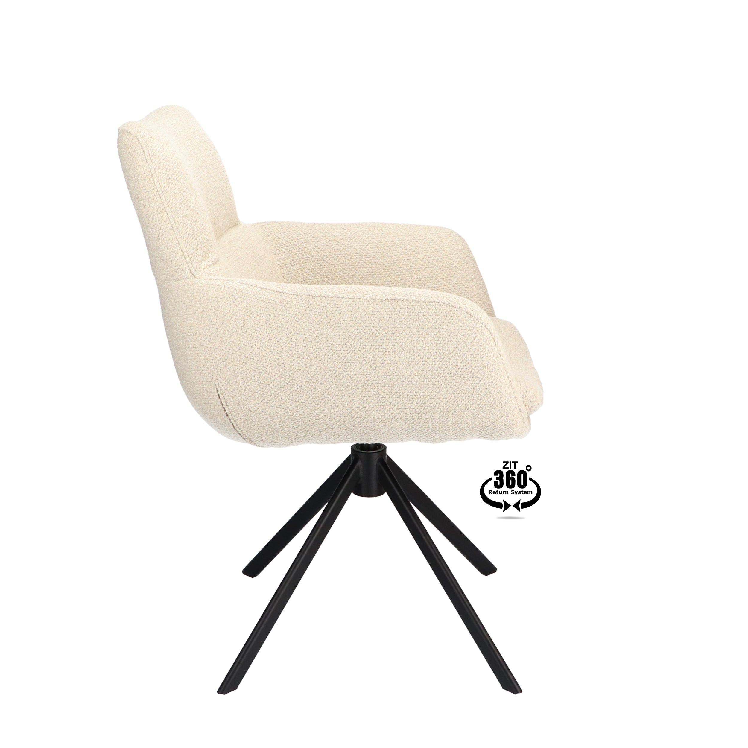 Armstoel Soho Stof Rhythm Liver Leg Black 360° Return-system