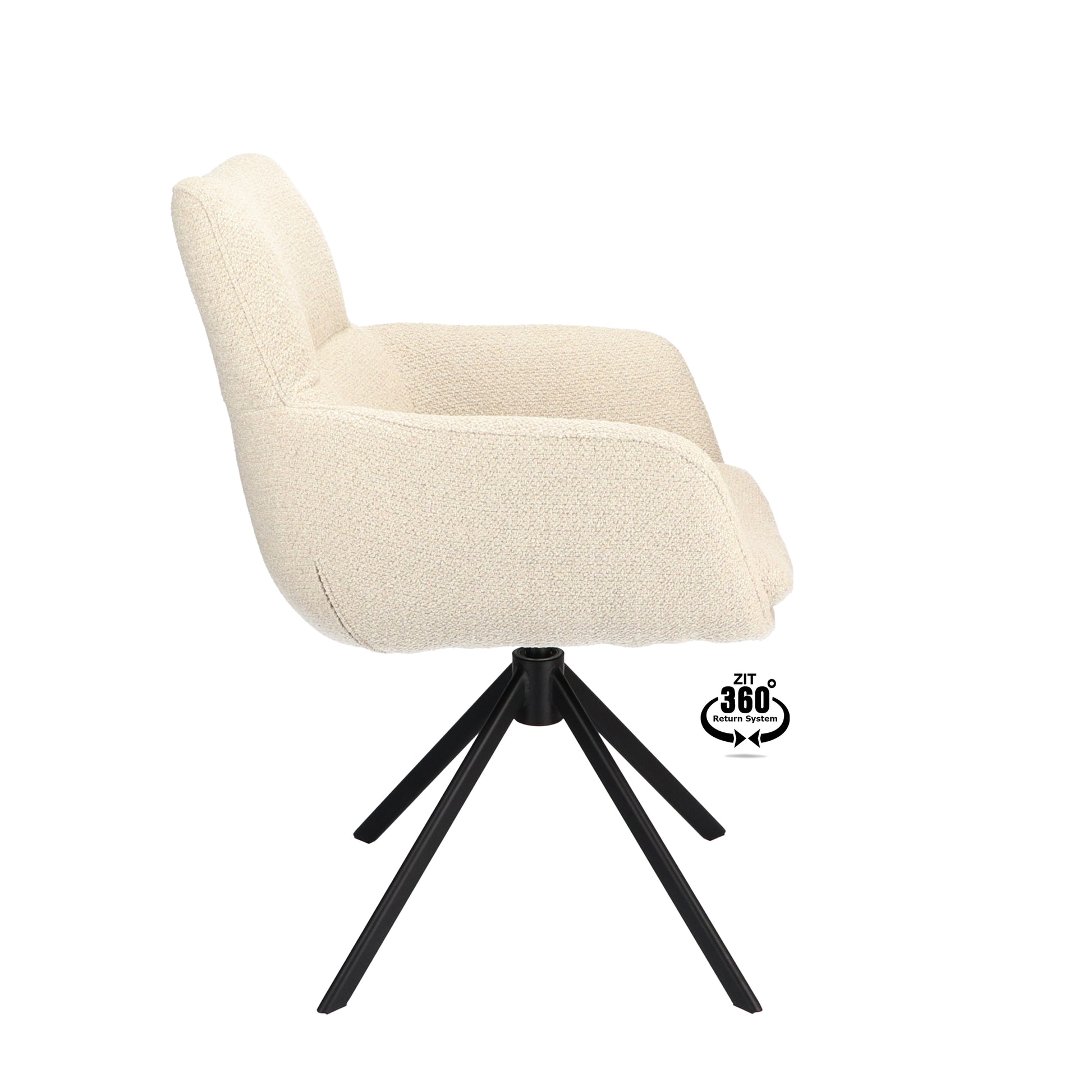Armstoel Soho Microleder Bull Liver Leg Black 360° Return-system