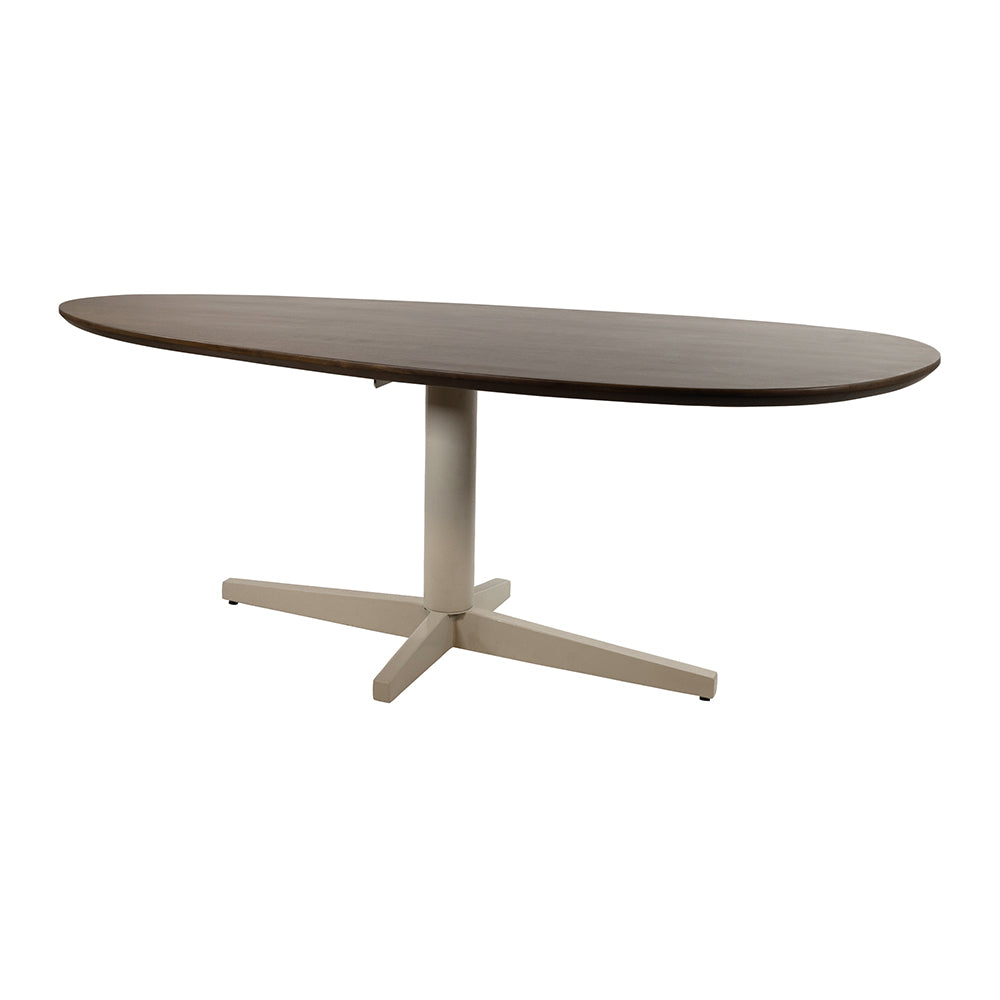 Eetkamertafel 190, organisch, poot Beige, Mango Brown Walnut