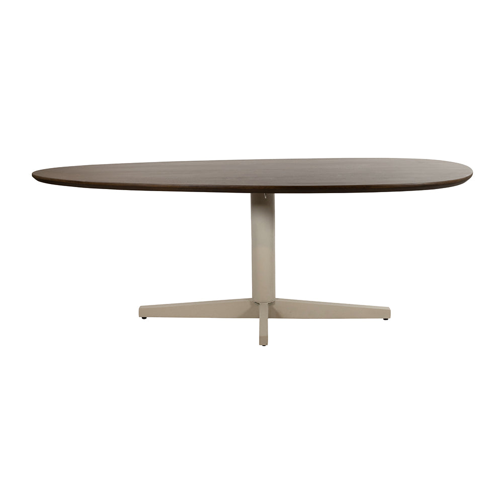 Eetkamertafel 240, organisch, poot Beige, Mango Brown Walnut