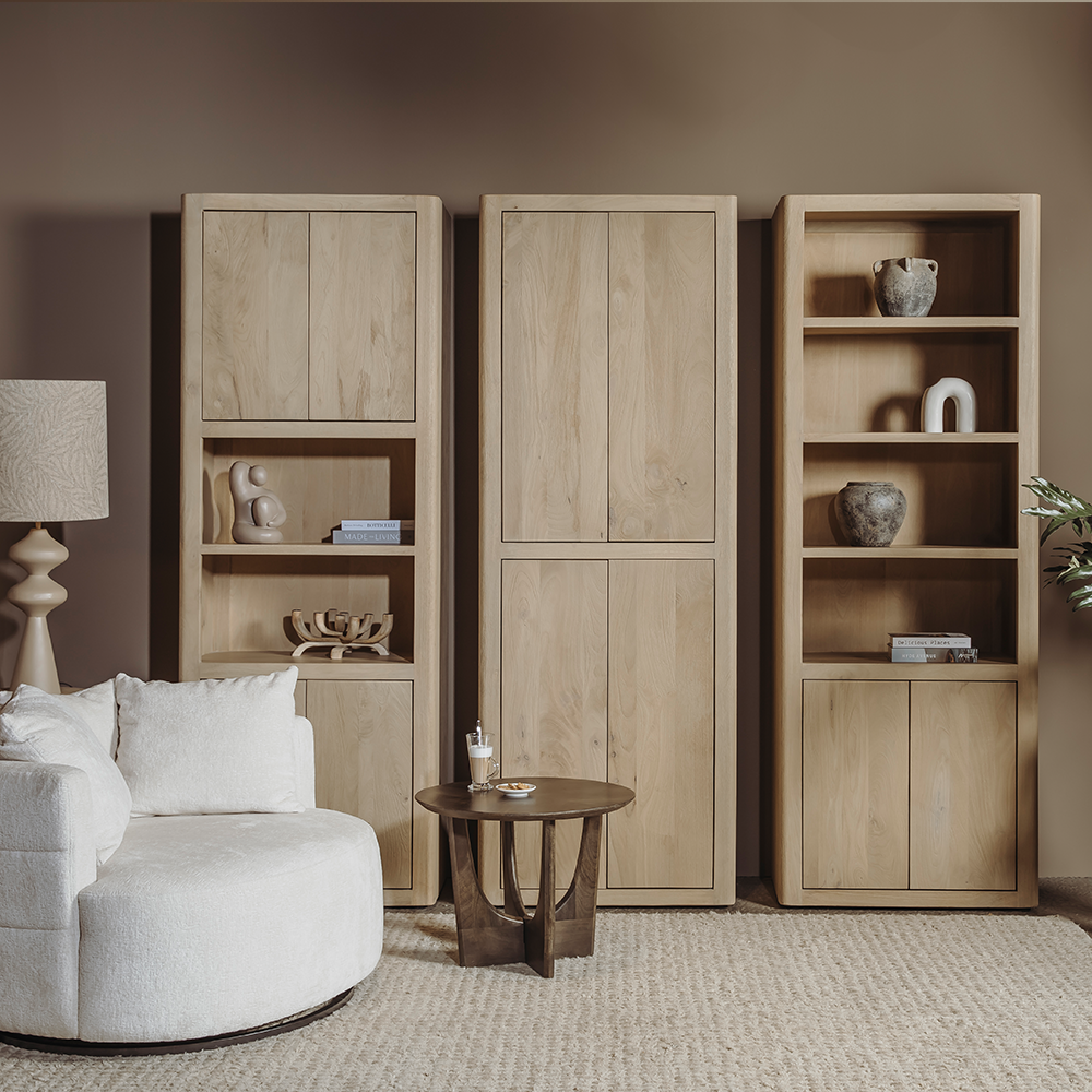 Boekenkast – Tenna – Naturel – 80 x 220 cm – Tower Living