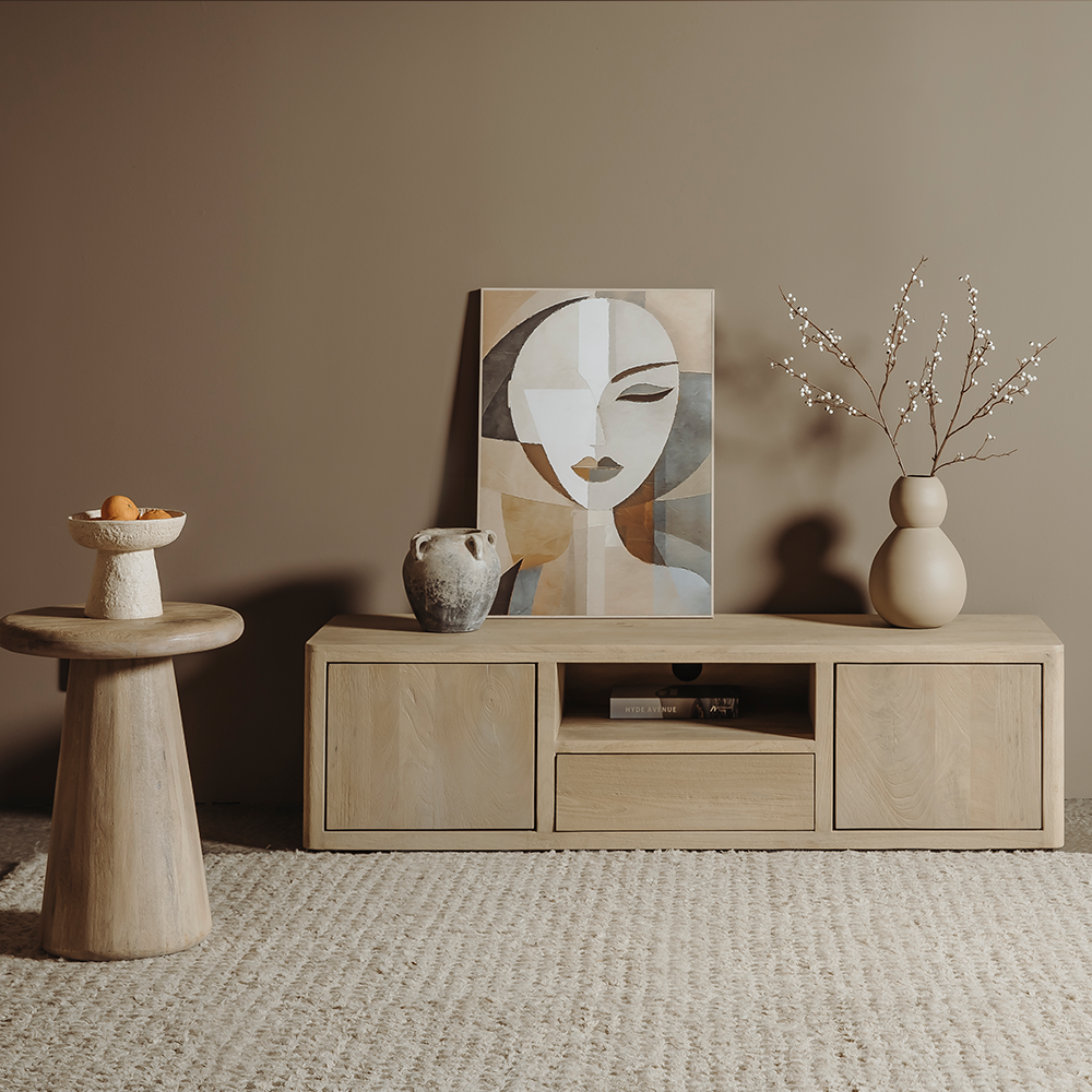 TV-Meubel – Tenna – Naturel – 150 x 40 cm – Tower Living