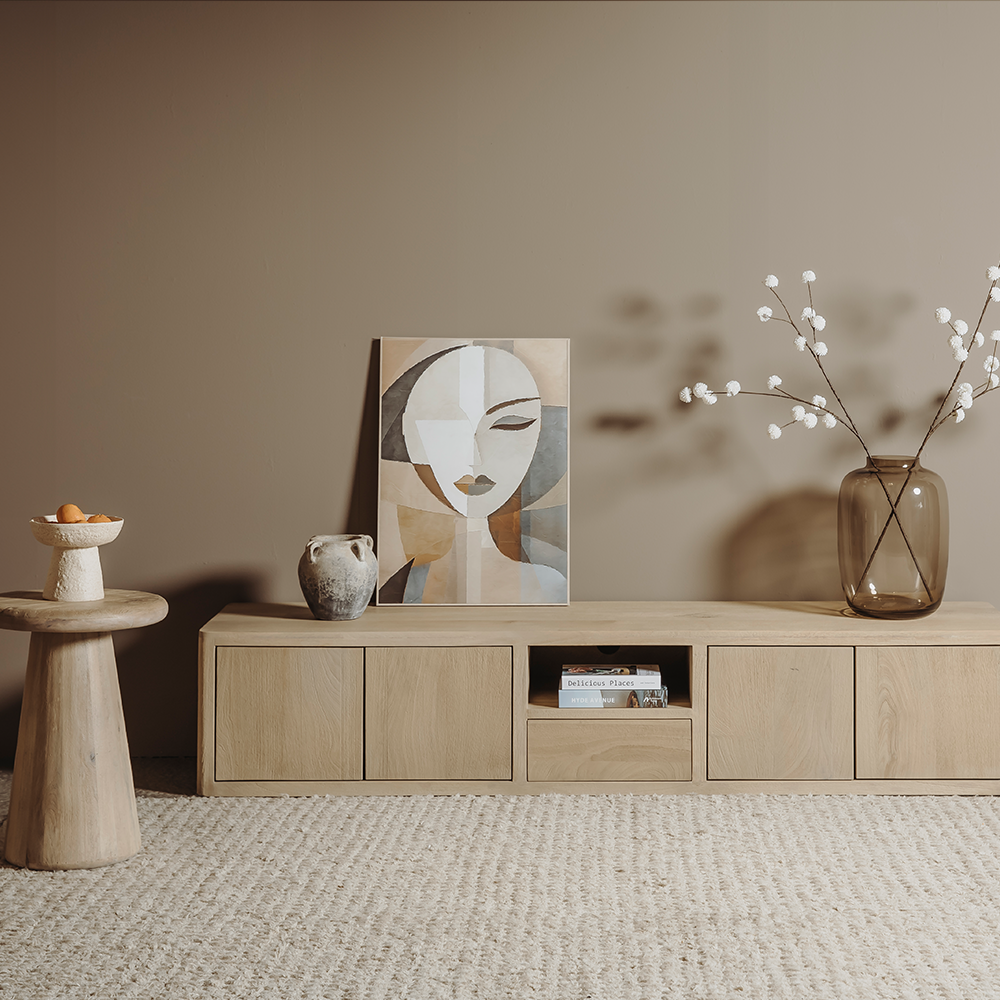 Bijzettafel – Asti – Naturel – 40 x 40 x 55 cm – Tower Living