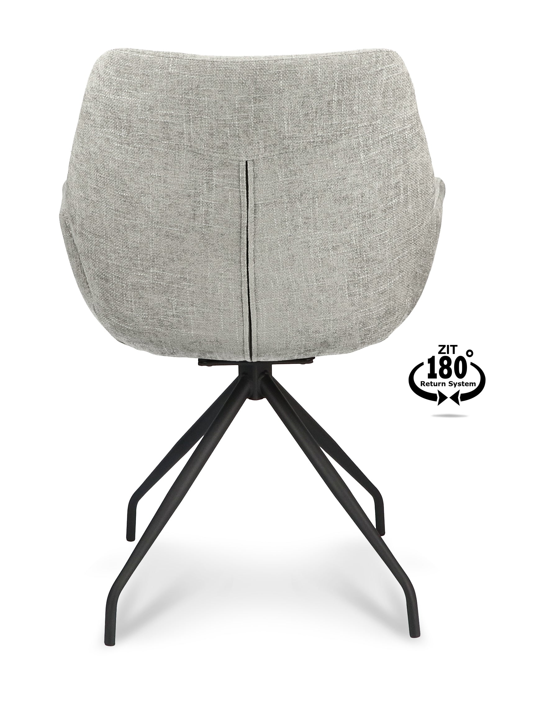 Armstoel Valley Stof Miami Taupe Spider Leg Black 180° Return-system