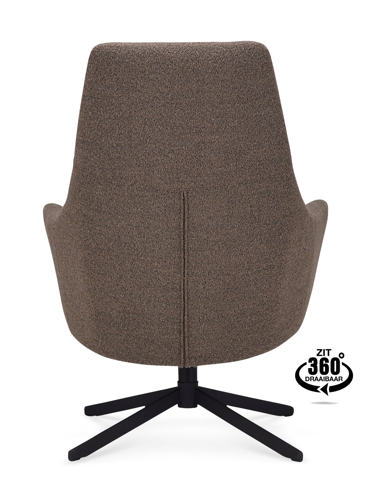 Fauteuil Vancouver Microleder Bull Liver Poot Zwart 360° Draaibaar