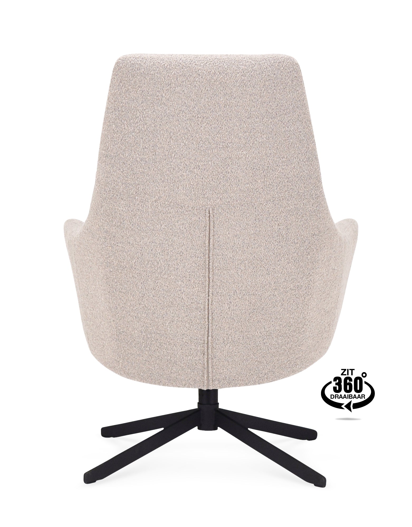 Fauteuil Vancouver Microleder Bull Liver Poot Zwart 360° Draaibaar