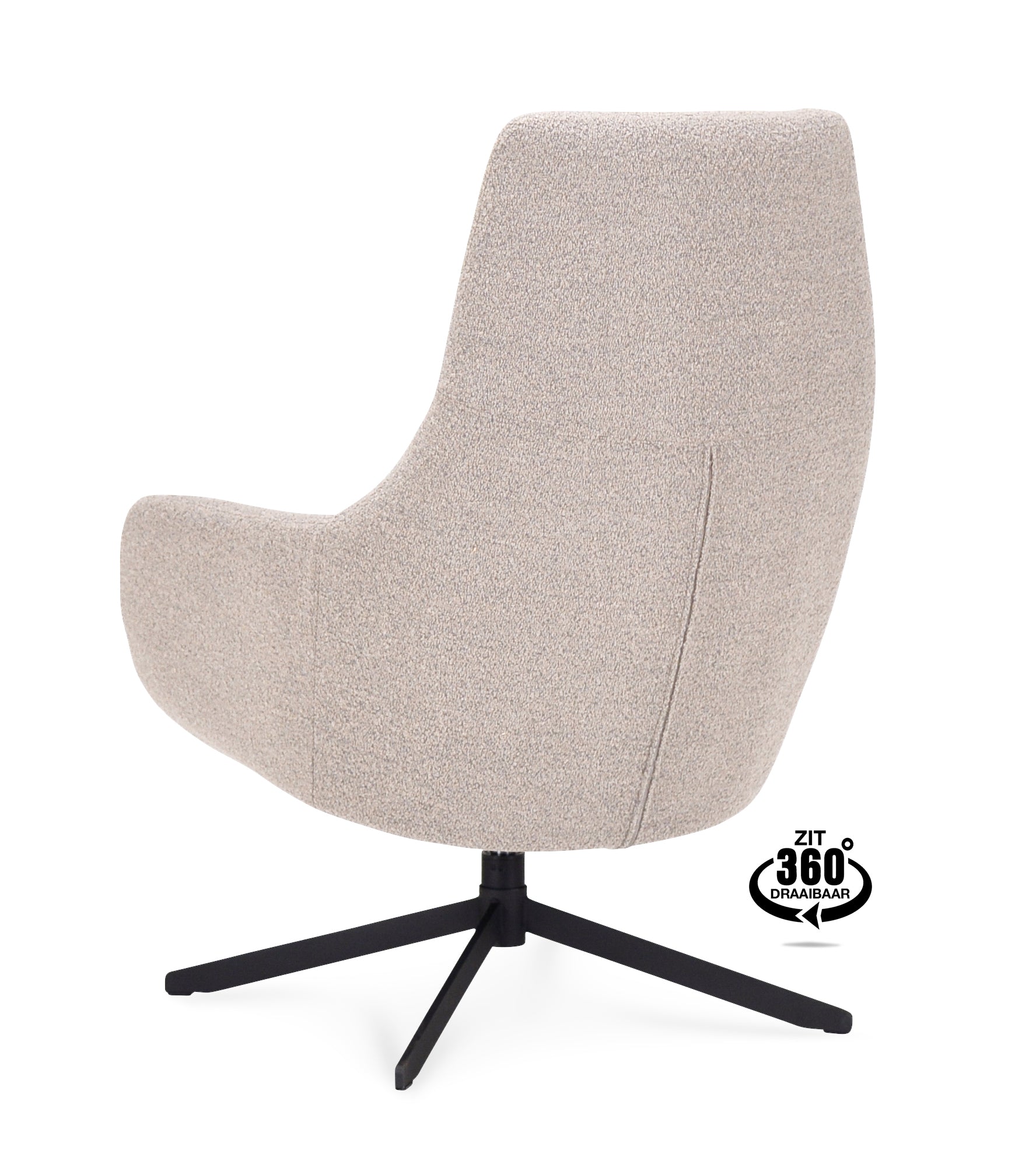 Fauteuil Vancouver Microleder Bull Liver Poot Zwart 360° Draaibaar