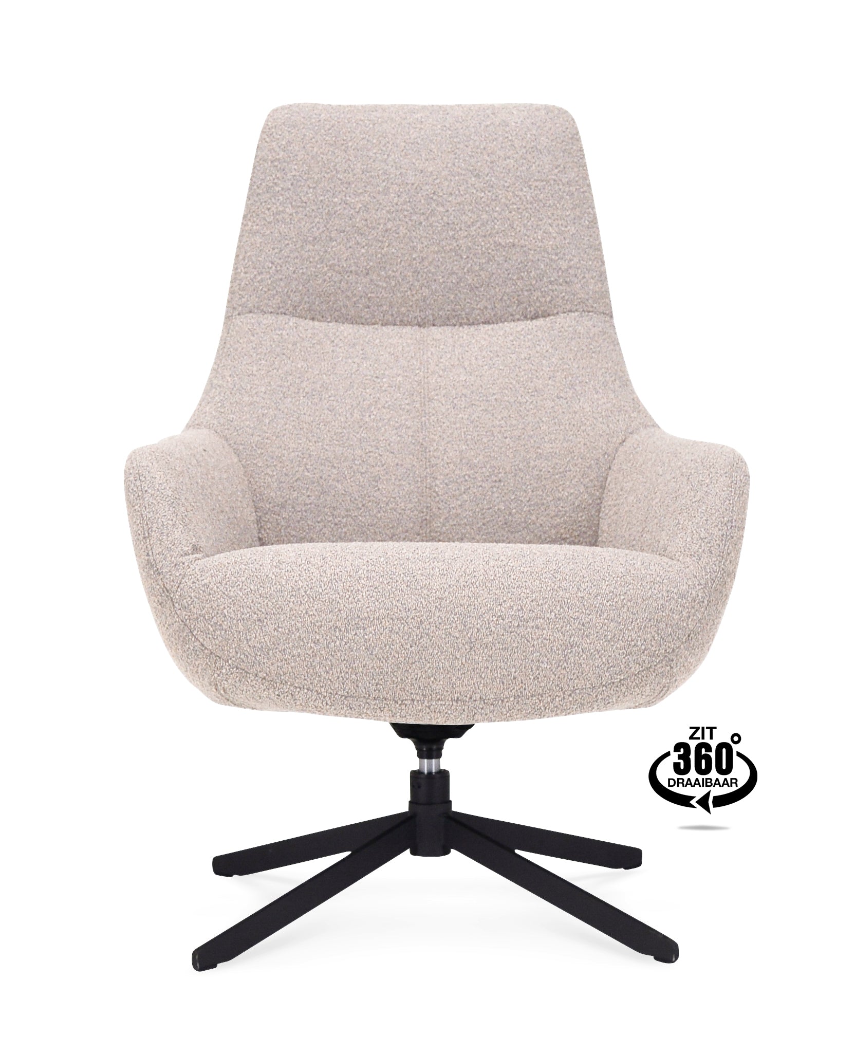 Fauteuil Vancouver Microleder Bull Liver Poot Zwart 360° Draaibaar
