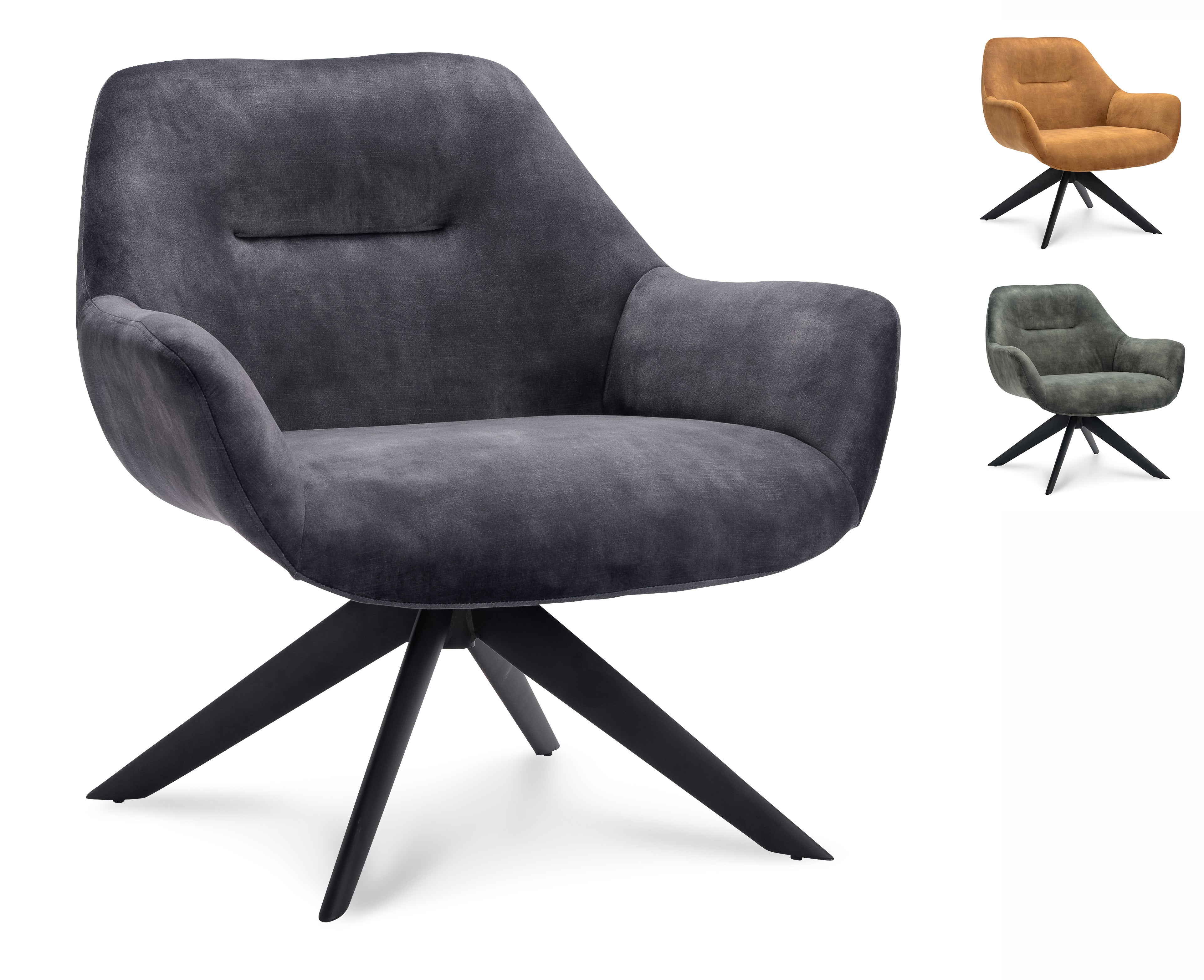 Fauteuil Vegas Stof Adore Anthracite Leg Black