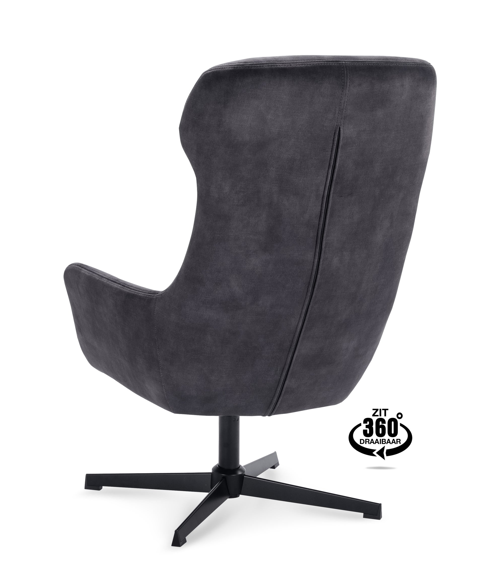 Fauteuil Vienna Stof Adore Hunter Draaivoet Zwart