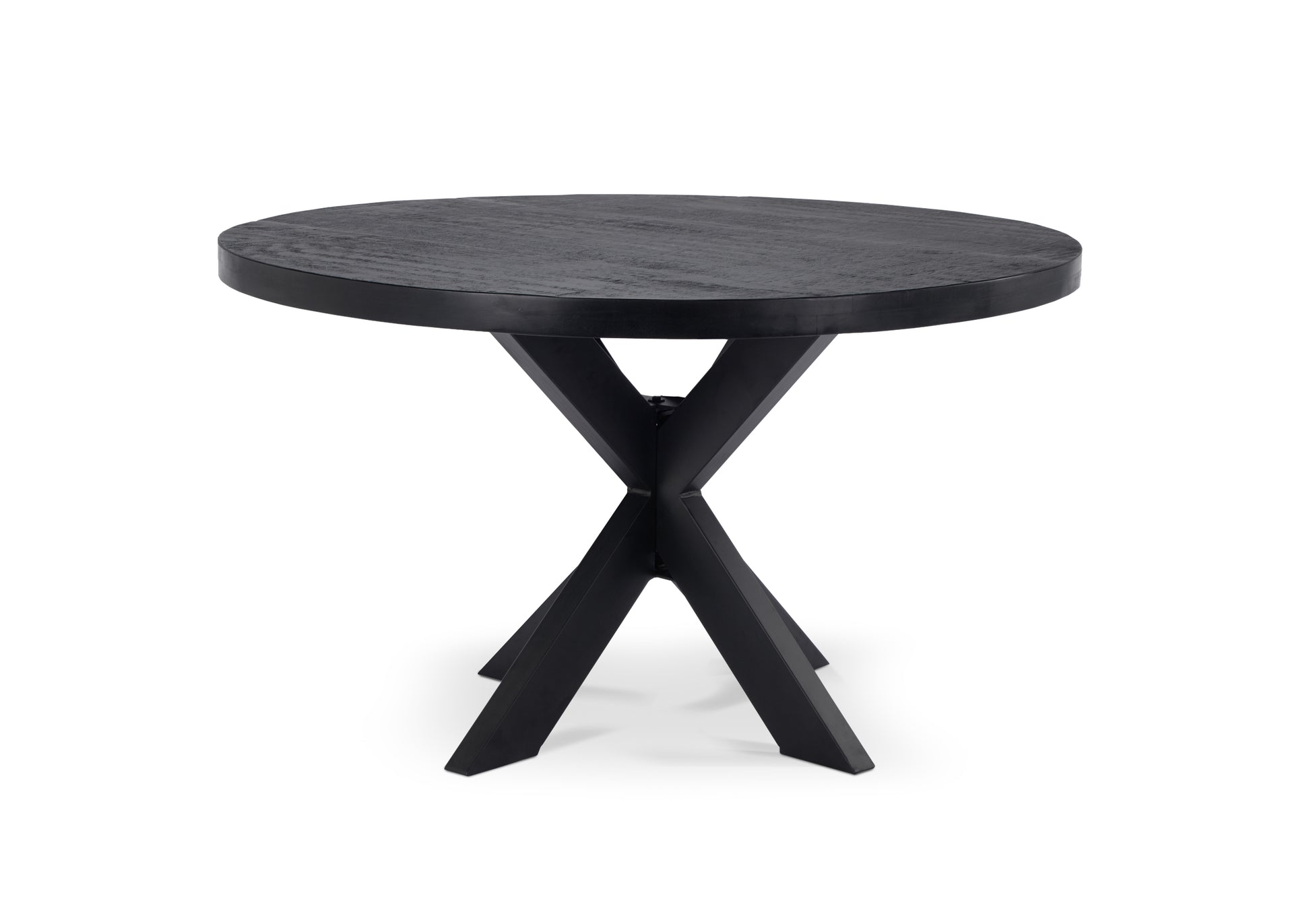 Eettafel Vision Black Rond 130 (potenset 85x85) Wood Zwart Spider Leg Black