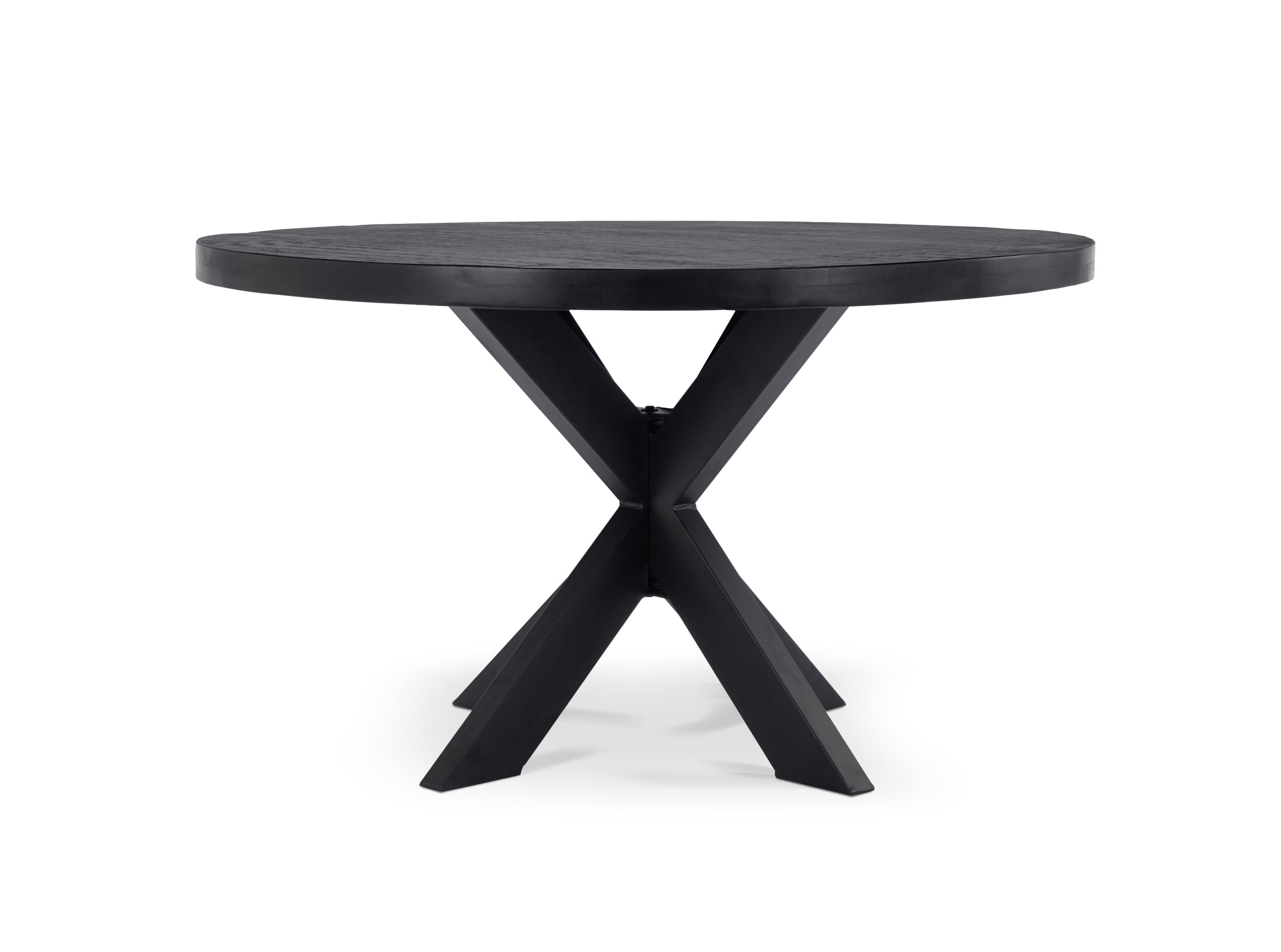 Eettafel Vision Black Rond 130 (potenset 85x85) Wood Zwart Spider Leg Black