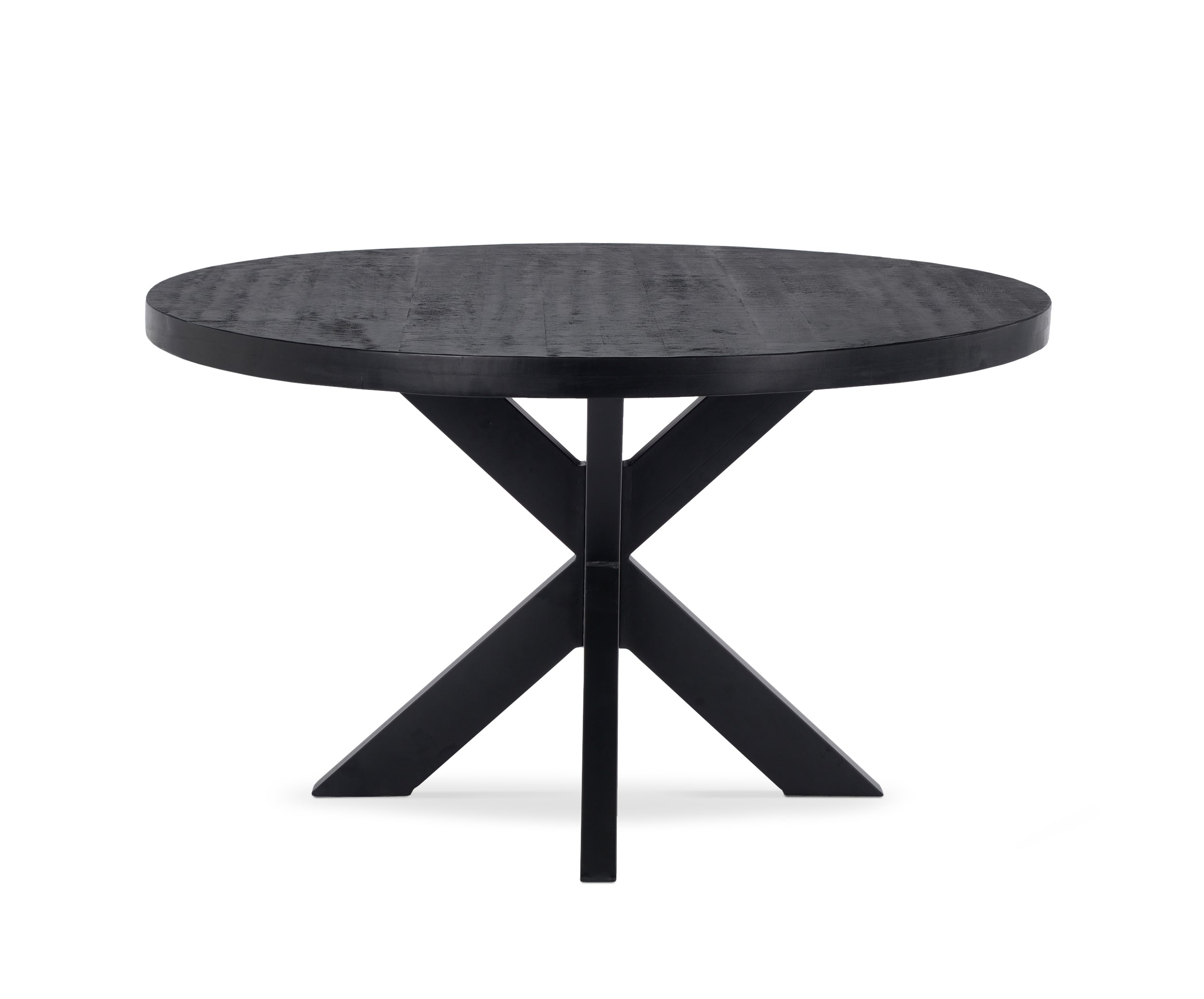 Eettafel Vision Black Rond 130 (potenset 85x85) Wood Zwart Spider Leg Black