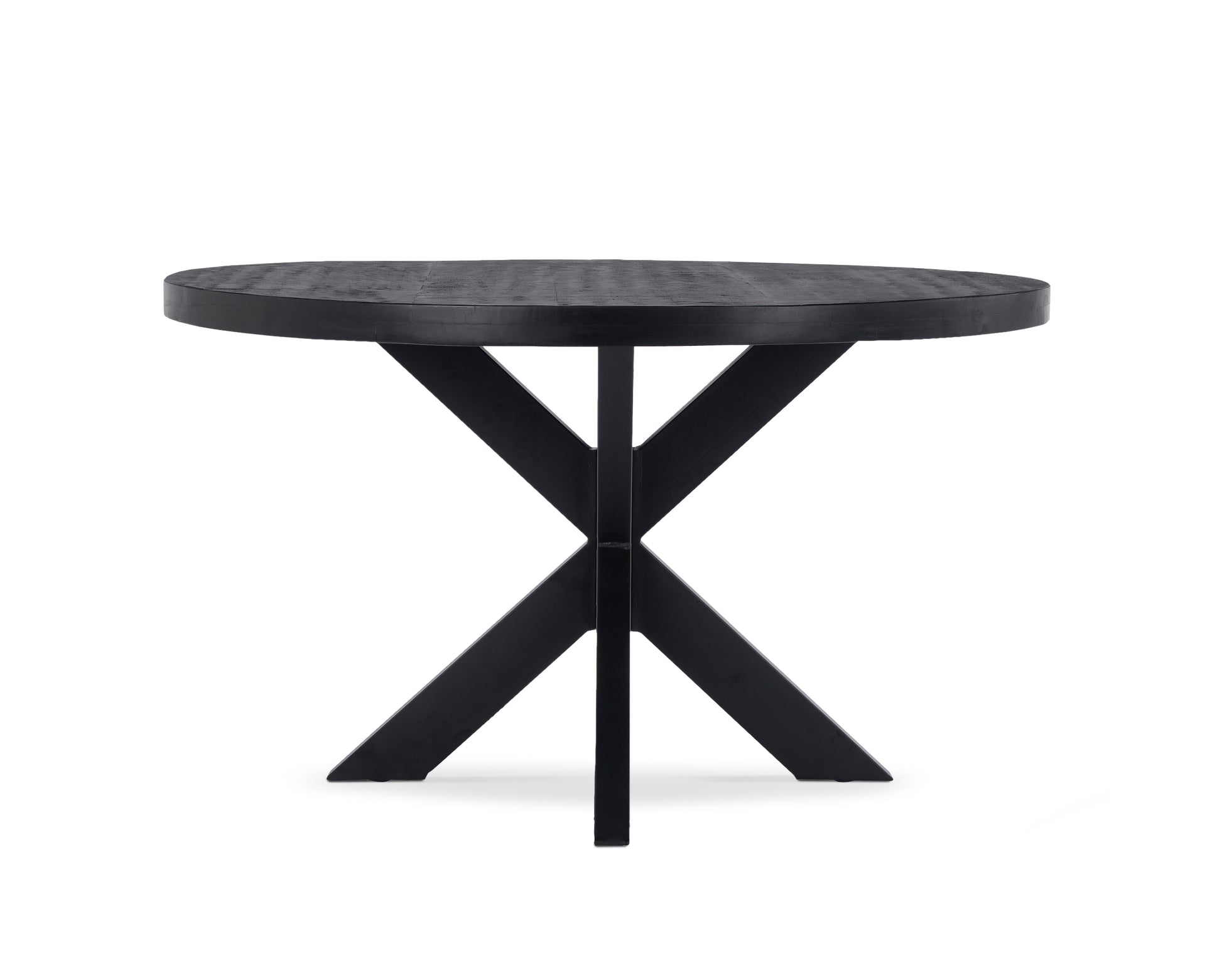 Eettafel Vision Black Rond 130 (potenset 85x85) Wood Zwart Spider Leg Black