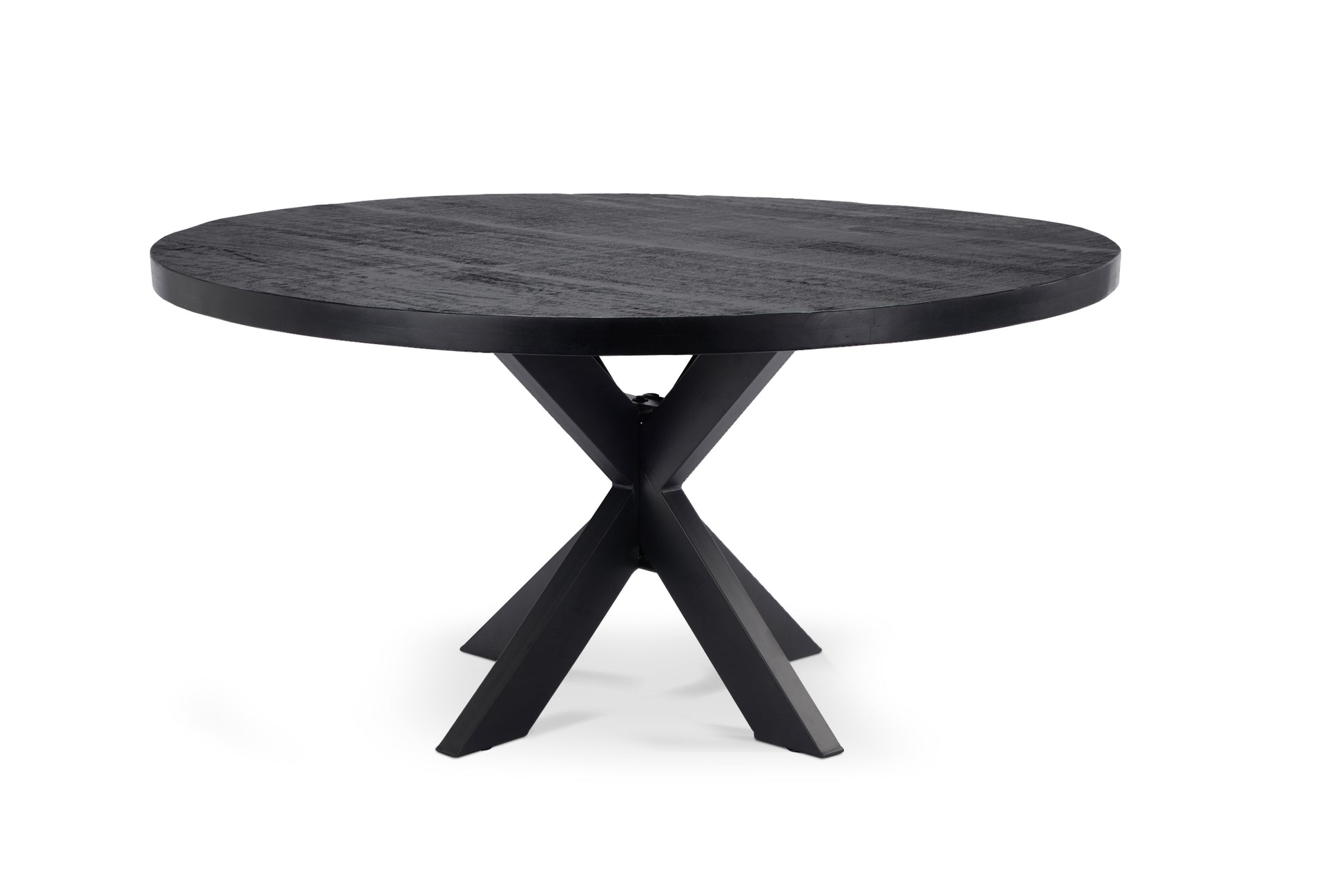 Eettafel Vision Black Rond 150 (potenset 85x85) Wood Zwart Spider Leg Black