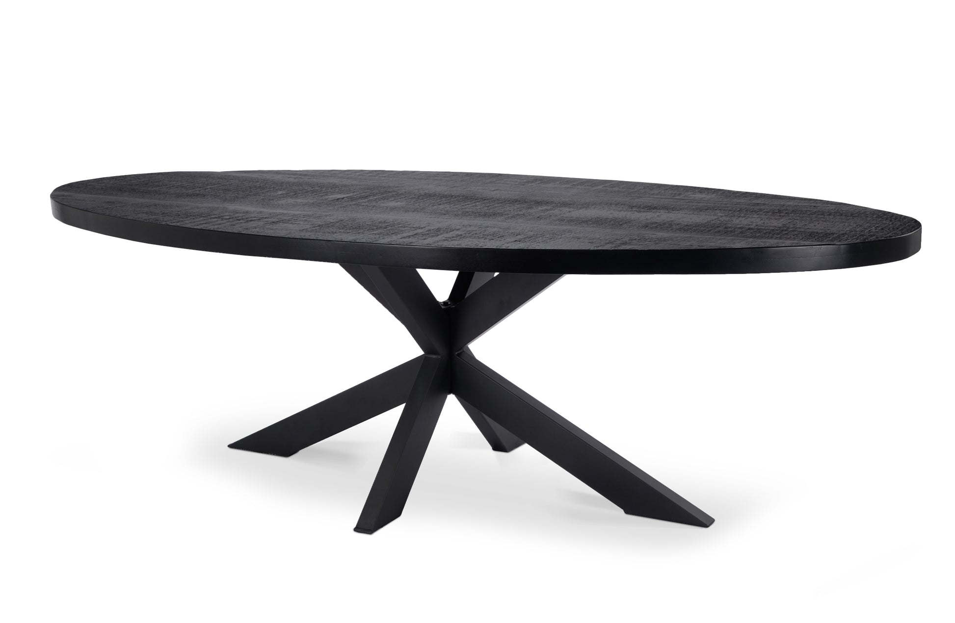 Eettafel Vision Black Ovaal 240 (potenset 150x85) Wood Zwart Spider Leg Black