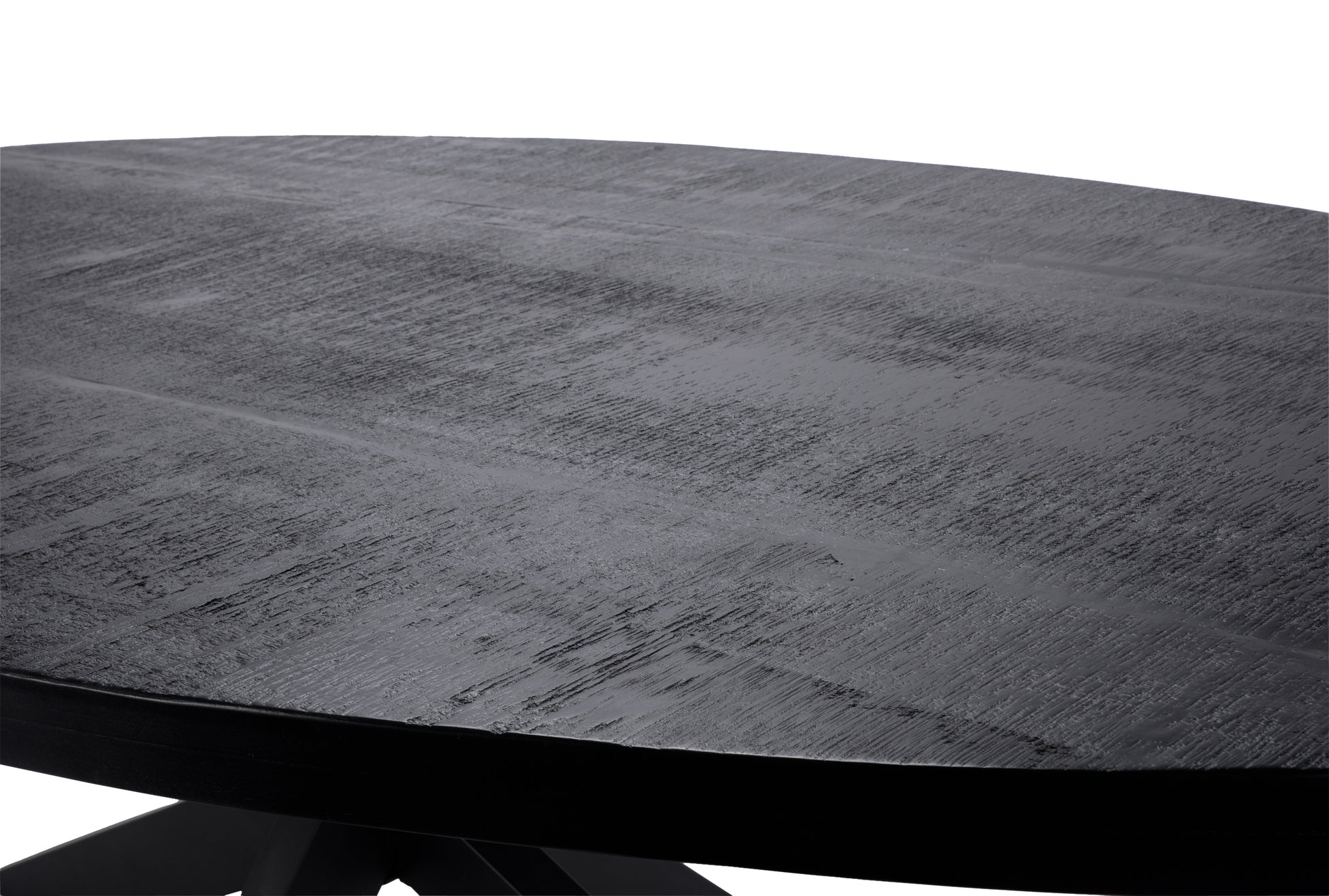 Eettafel Vision Black Ovaal 240 (potenset 150x85) Wood Zwart Spider Leg Black