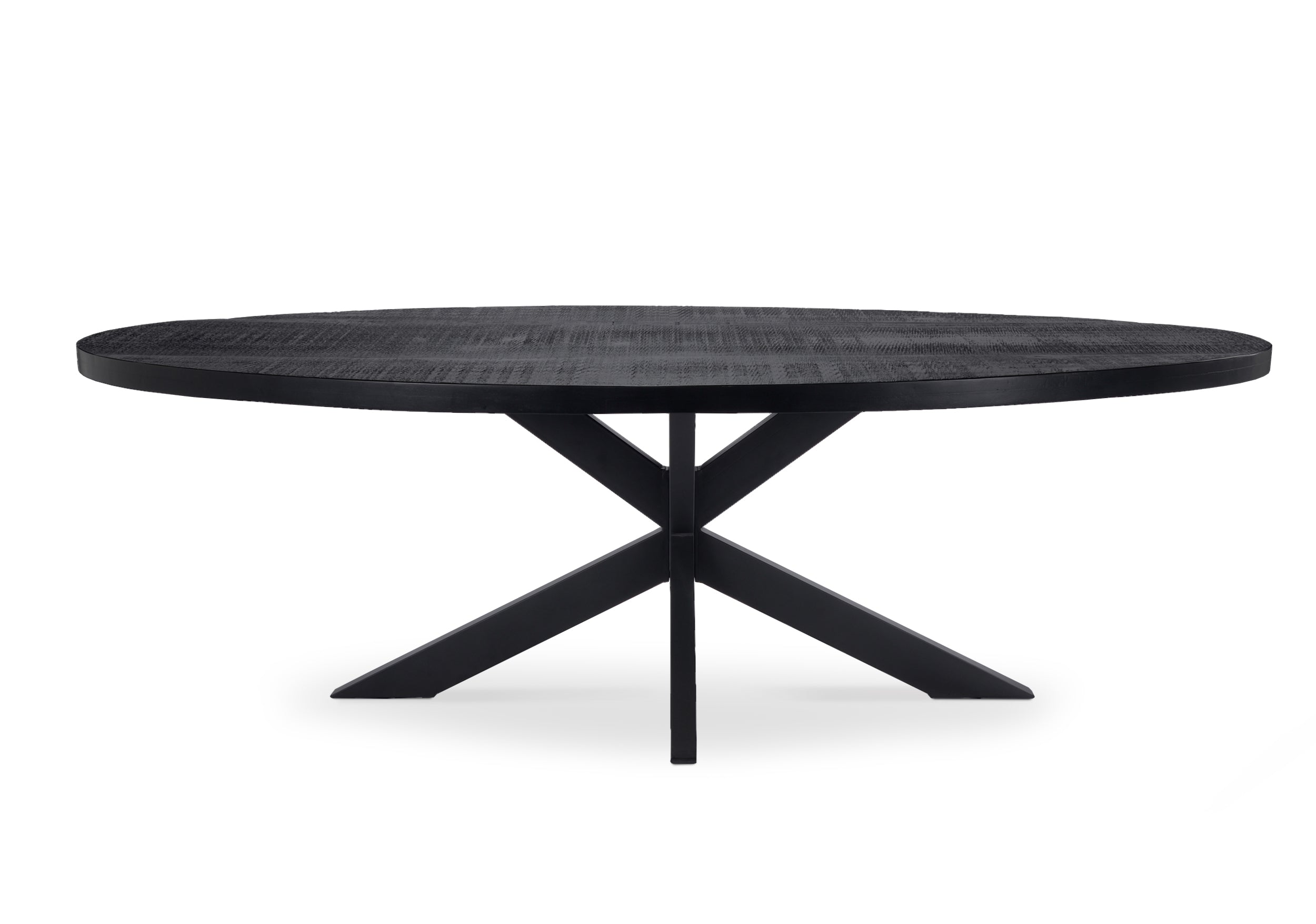 Eettafel Vision Black Ovaal 240 (potenset 150x85) Wood Zwart Spider Leg Black