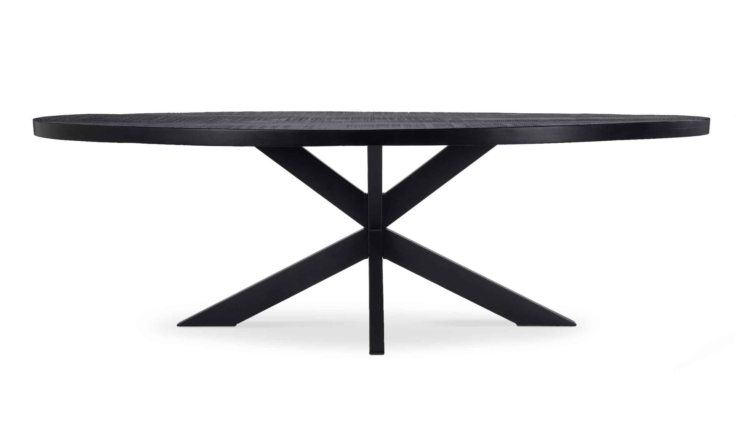 Eettafel Vision Black Ovaal 240 (potenset 150x85) Wood Zwart Spider Leg Black