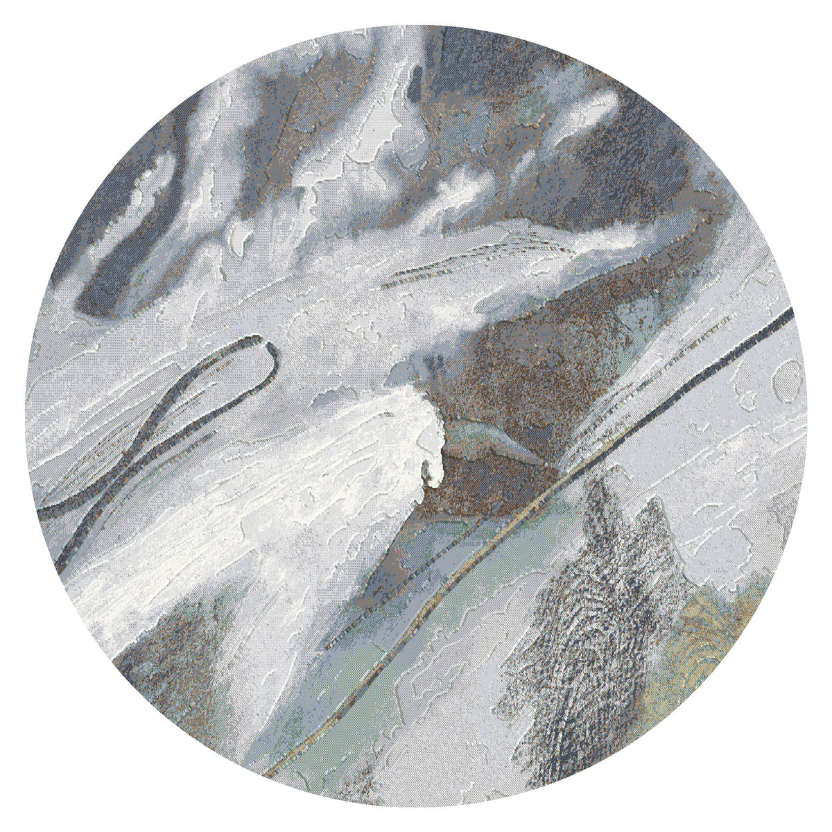 Vloerkleed Acampo Grijs Multicolor - rond