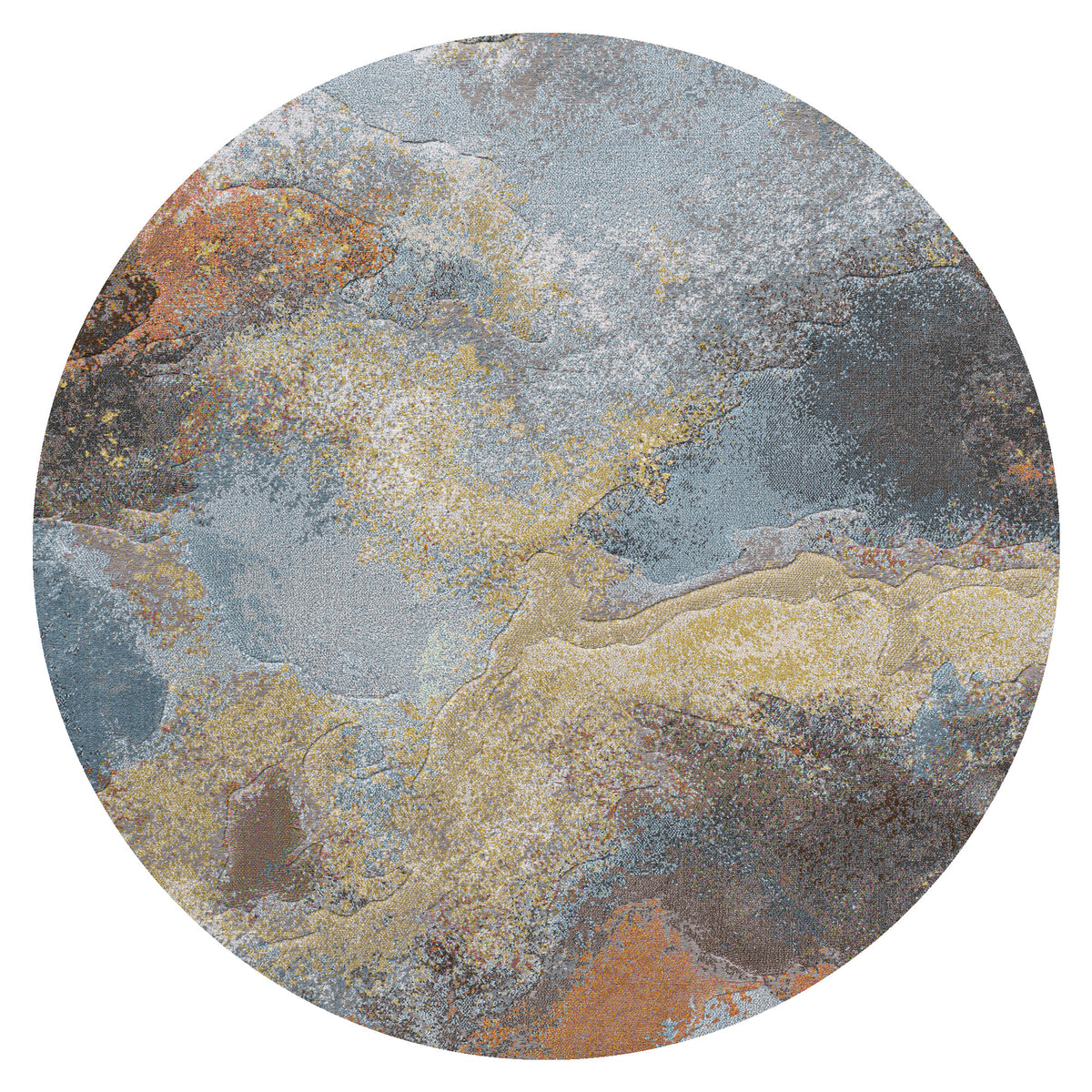 Vloerkleed Allison Blauw Multicolor - Rond