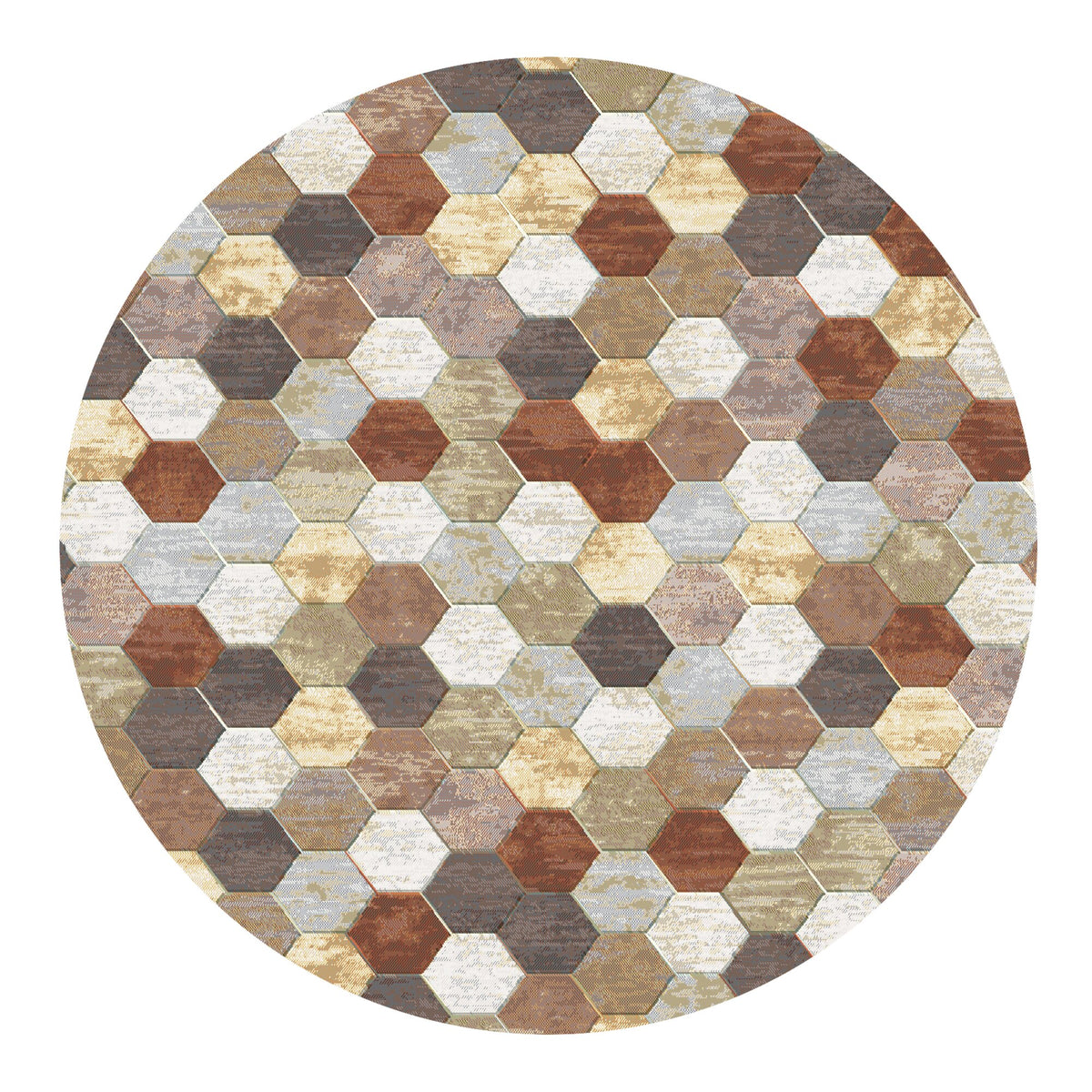 Vloerkleed Amado Terracotta Multicolor - rond