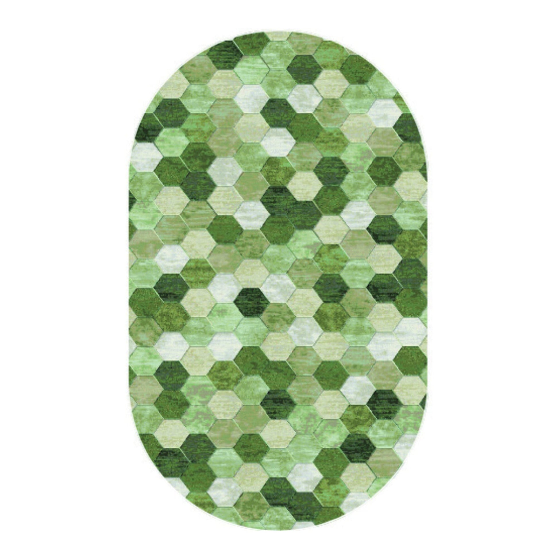 Vloerkleed Amado Groen Multicolor - ovaal