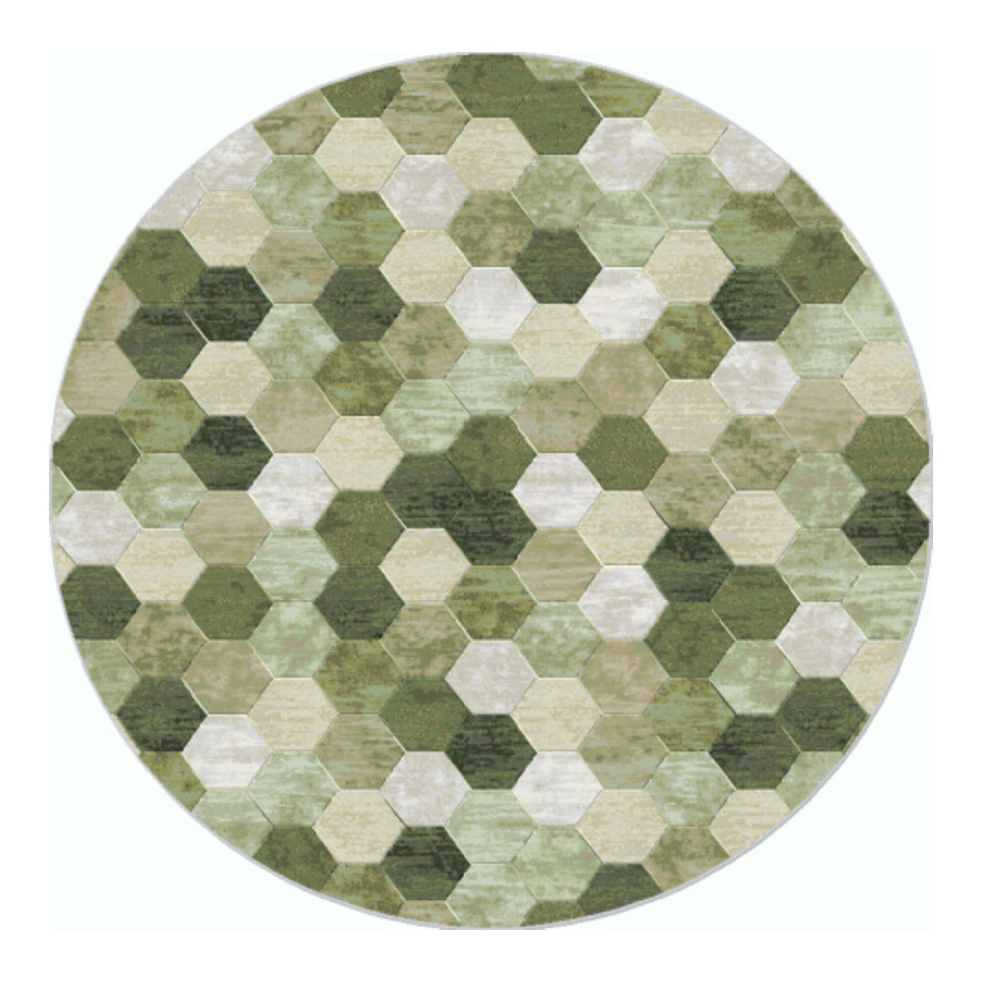 Vloerkleed Amado Groen Multicolor - rond