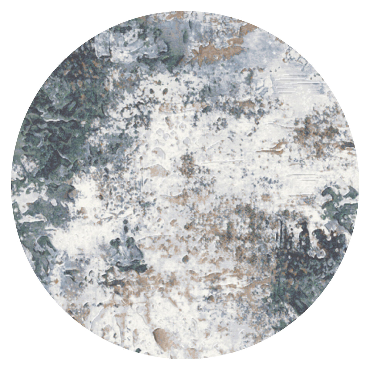 Vloerkleed Anthony Groen Multicolor - Rond