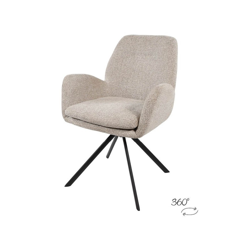 Armstoel Charles – draaipoot 360 – Milan – Nature 120