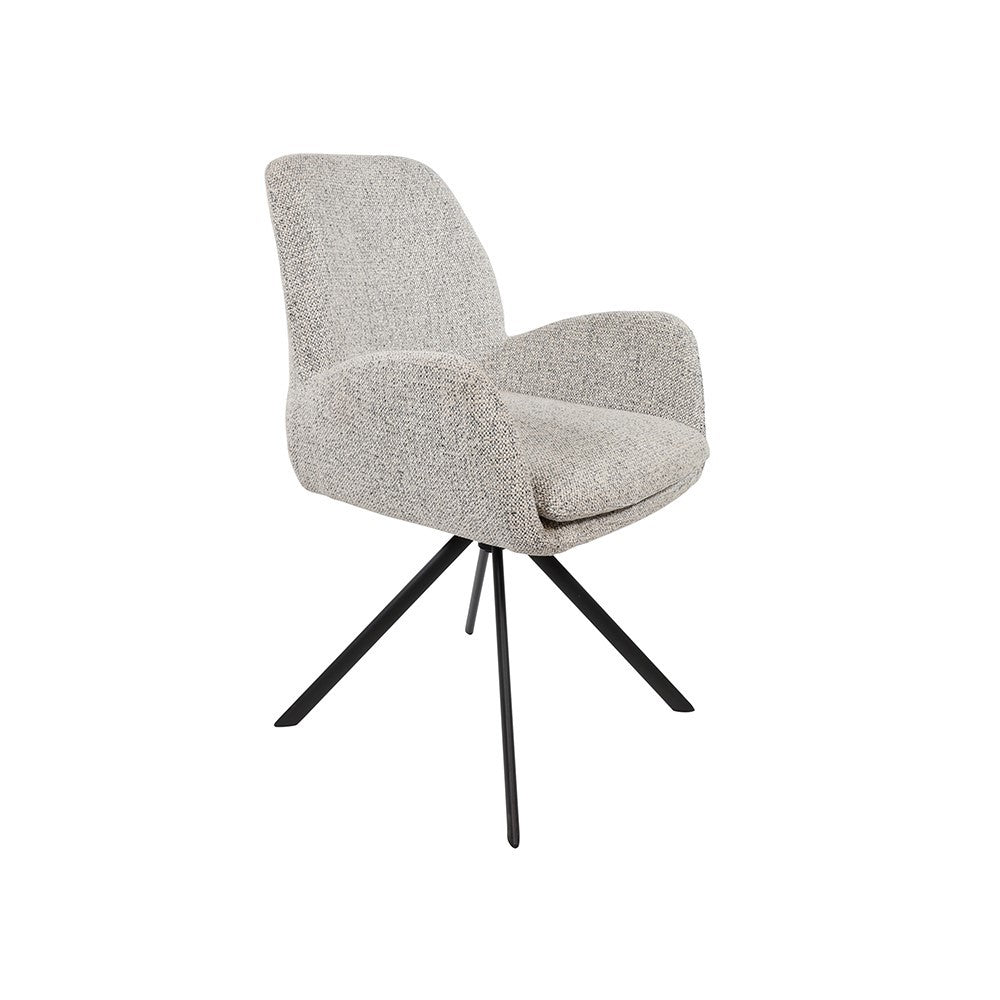 Armstoel Charles – draaipoot 360 – Milan – Salt 'n Pepper 105 – afbeelding 4