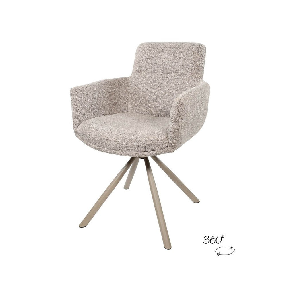 Armstoel Harry – taupe draaipoot 360 – Present – Sandy 121
