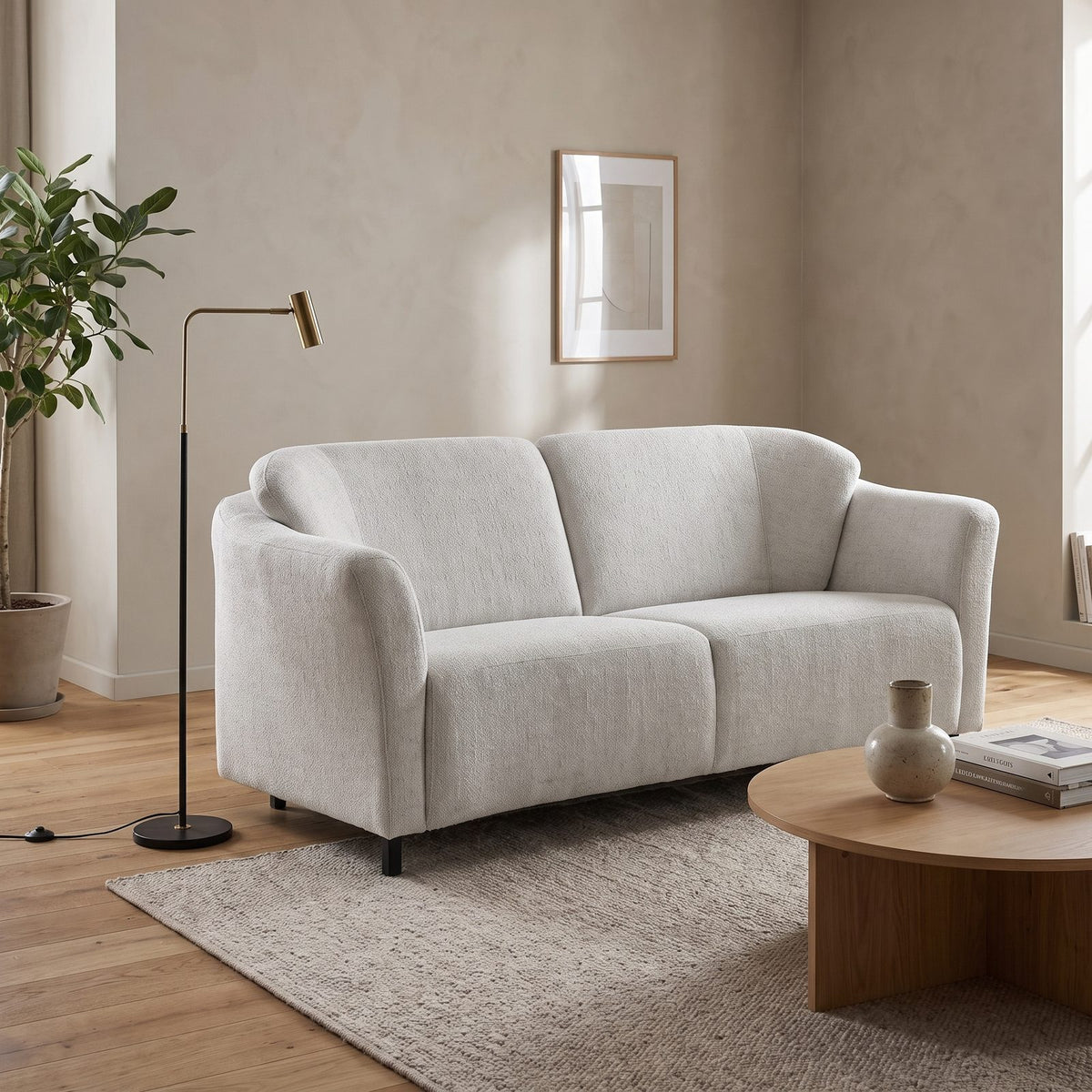 Bankstel Barcelona Haveco - sfeerfoto bank in lichte Scandinavische woonkamer