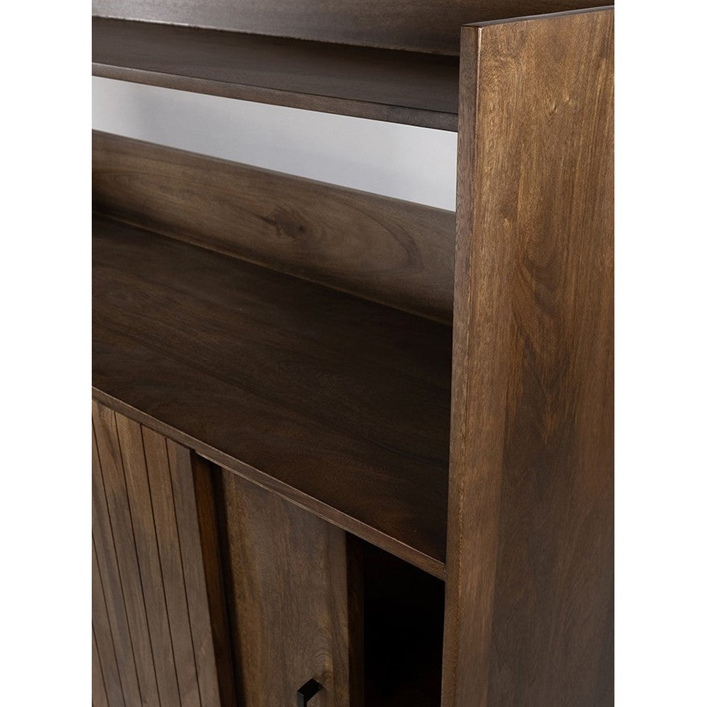 Barkast 160 met 2 schuifdeuren en 3 lades, Mango Brown Walnut – afbeelding 7