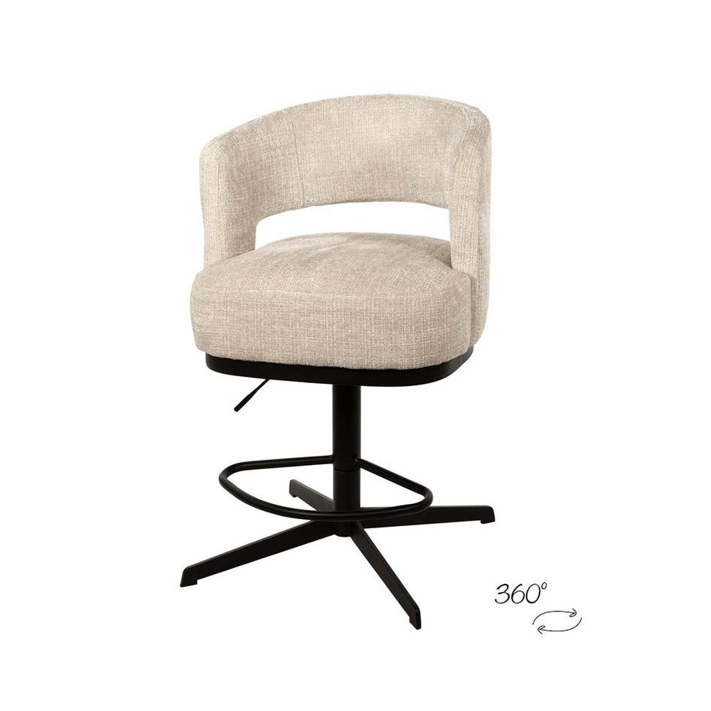 Barstoel Bruce – draaipoot 360 – Cremona – Natural 02