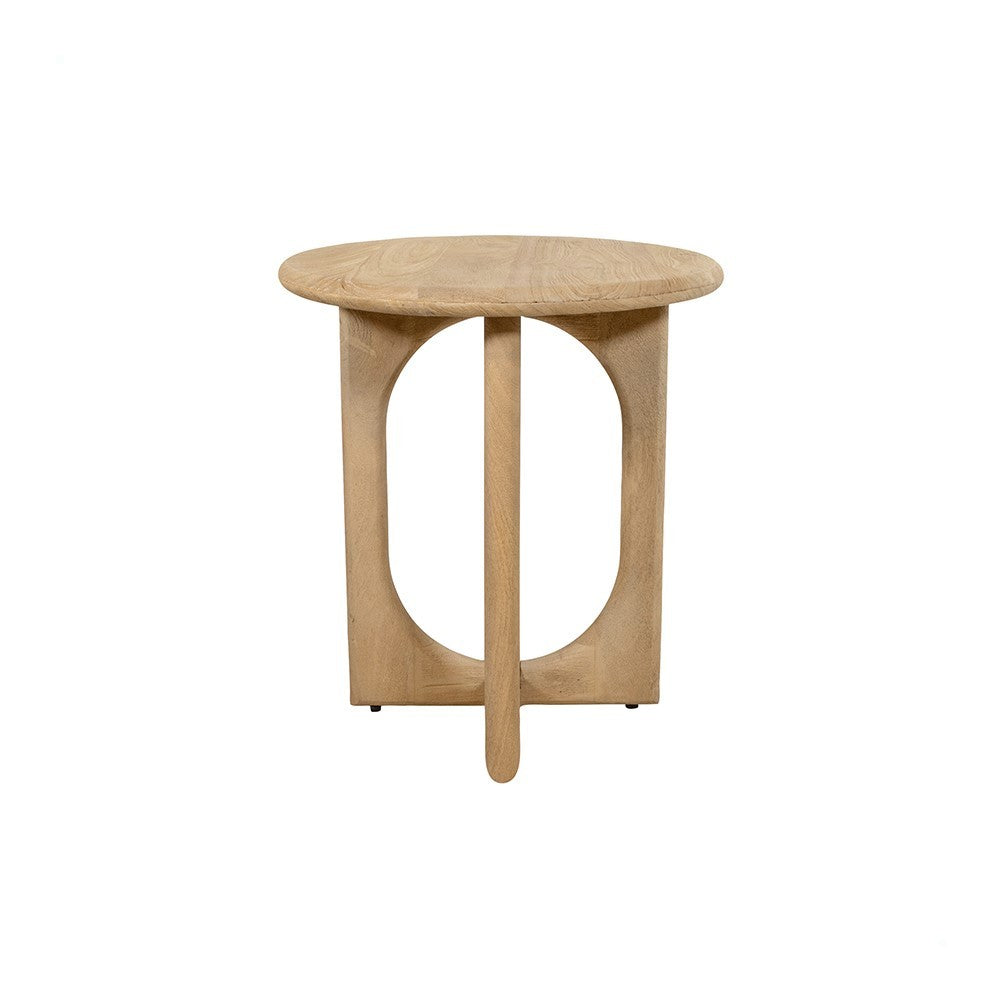 Bijzettafel Ø50, Acacia Groovy Natural – afbeelding 2