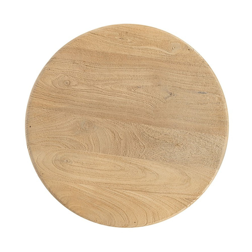 Bijzettafel Ø50, Acacia Groovy Natural – afbeelding 3