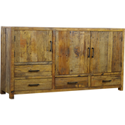 Brent Dressoir 120 cm — Massief gerecycled reclaim hout — De Friese Meubeljongens