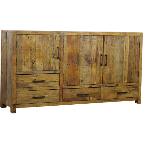 Brent Dressoir 120 cm — Massief gerecycled reclaim hout — De Friese Meubeljongens