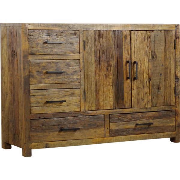 Brent Dressoir 160 cm — Massief gerecycled reclaim hout — De Friese Meubeljongens