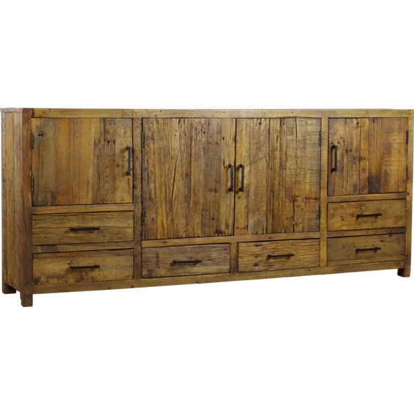Brent Dressoir 200 cm — Massief gerecycled reclaim hout — De Friese Meubeljongens