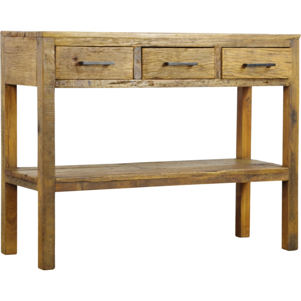 Brent Sidetable 110 cm — Massief gerecycled reclaim hout — De Friese Meubeljongens