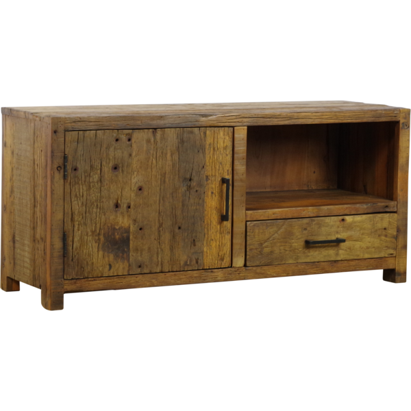 Brent TV-meubel 120 cm — Massief gerecycled reclaim hout — De Friese Meubeljongens