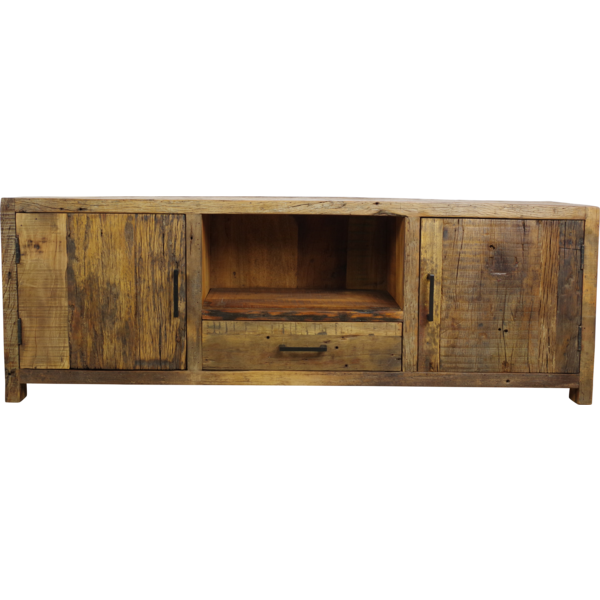 Brent TV-meubel 160 cm — Massief gerecycled reclaim hout — De Friese Meubeljongens
