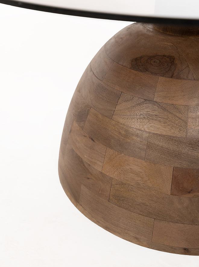 Christian salontafel Ø78, H42, Brown Walnut, Smoke glass