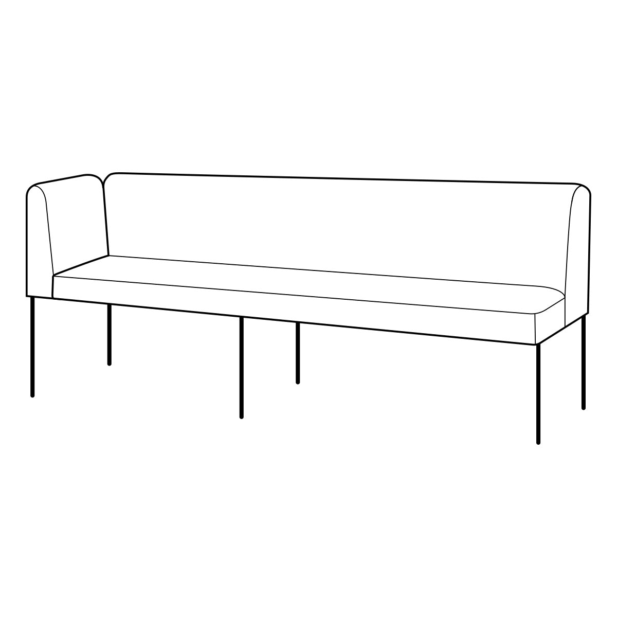 COSMO bank 150 cm met hoek links - Yukon 903