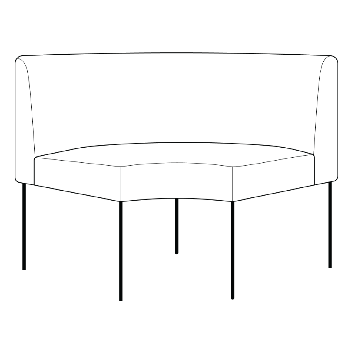 Bankstel Cosmo Bank Hoek Rond - Yukon 906