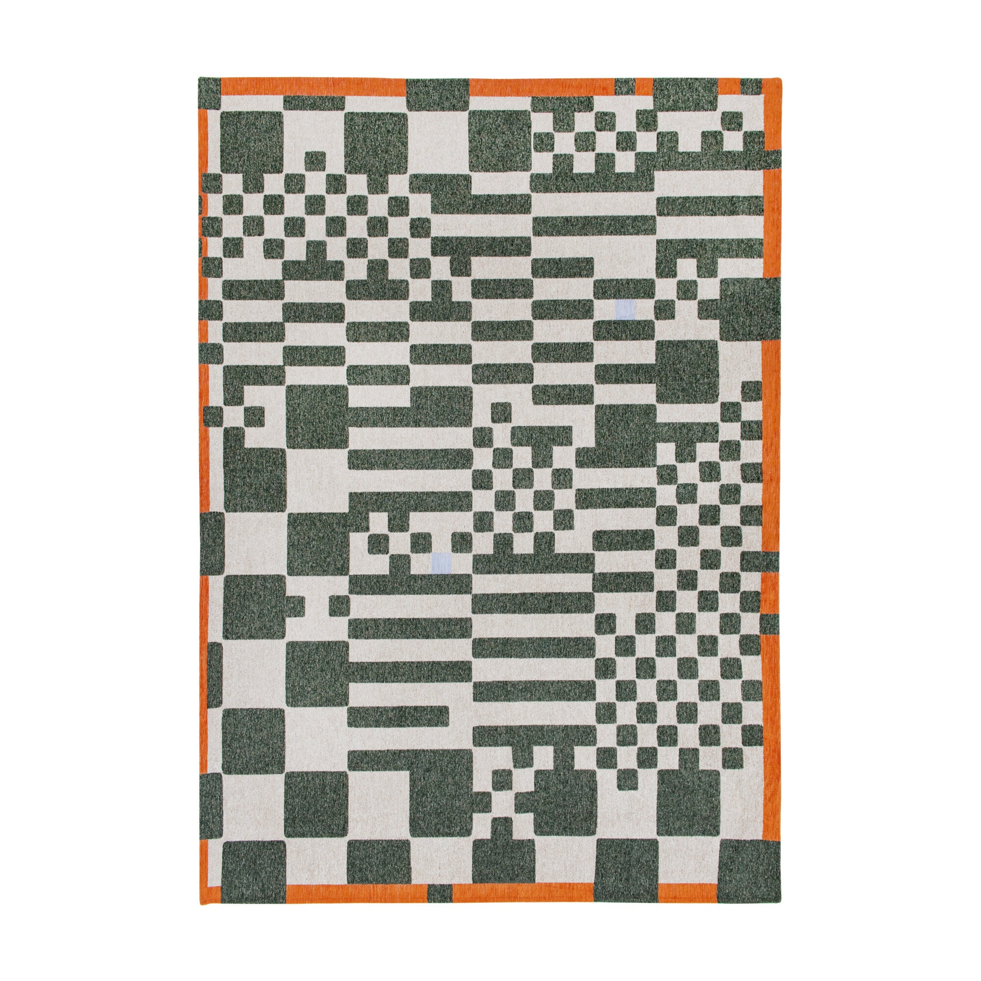 Vloerkleed Craft Chess Groen - vlak