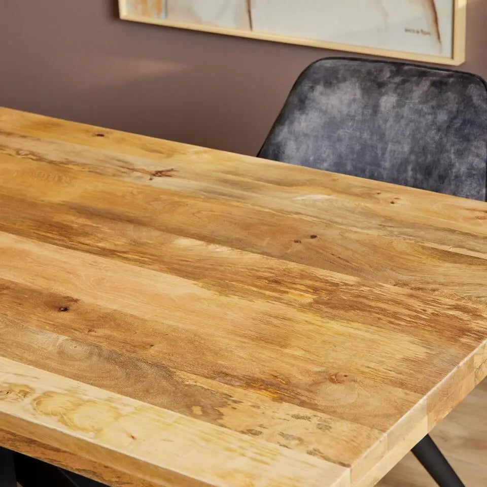 Eetkamertafel 240 cm - Rechthoek met matrixpoot - Mangohout