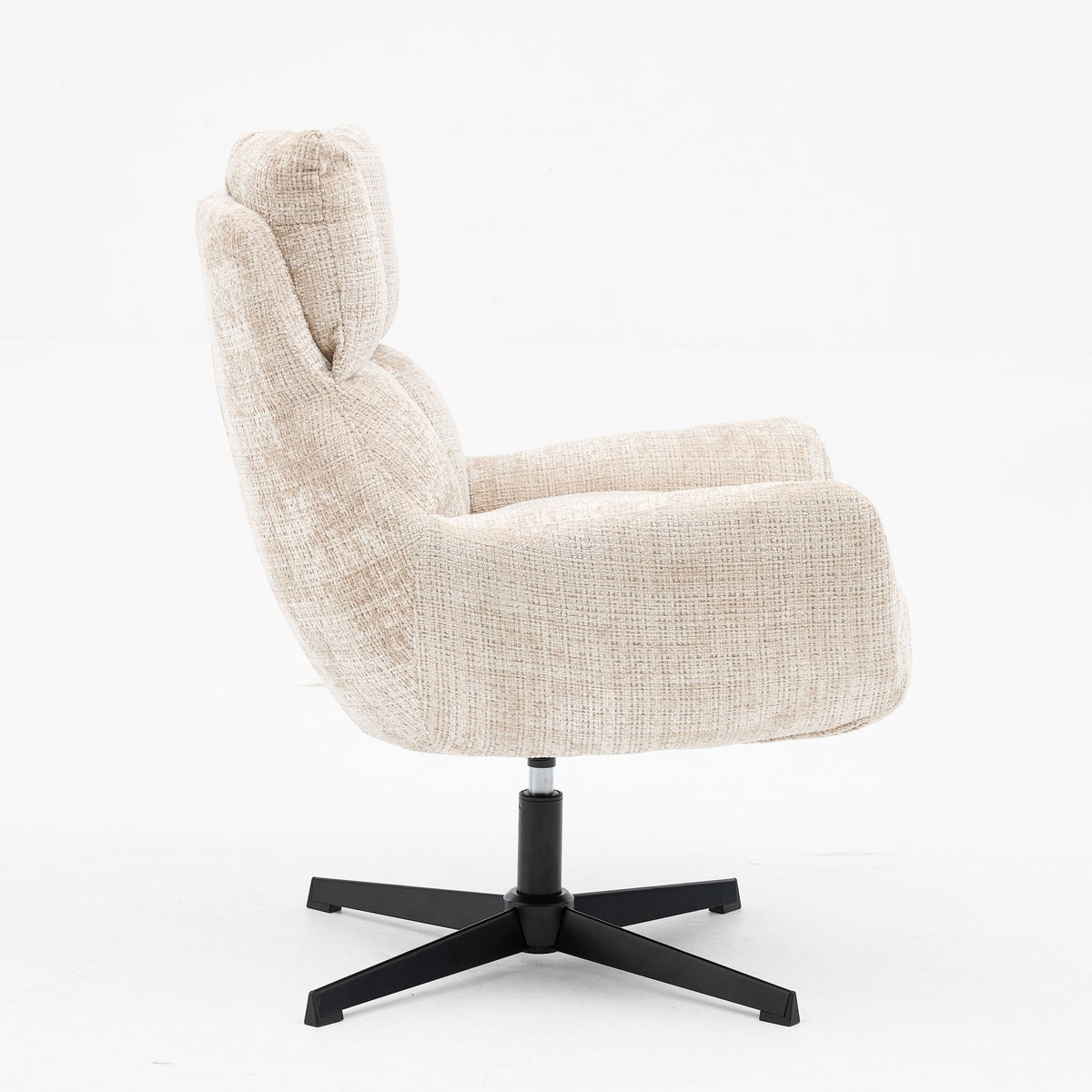 Draaifauteuil Janna beige zijaanzicht